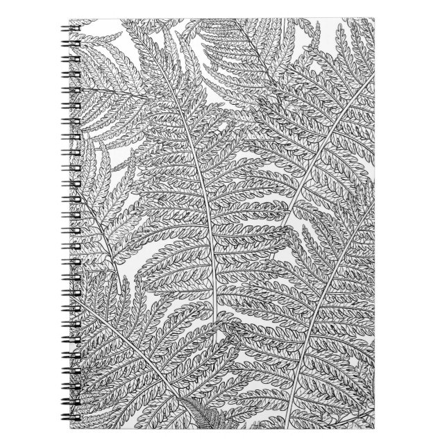 Caderno Espiral Fern em preto e branco (Frente)