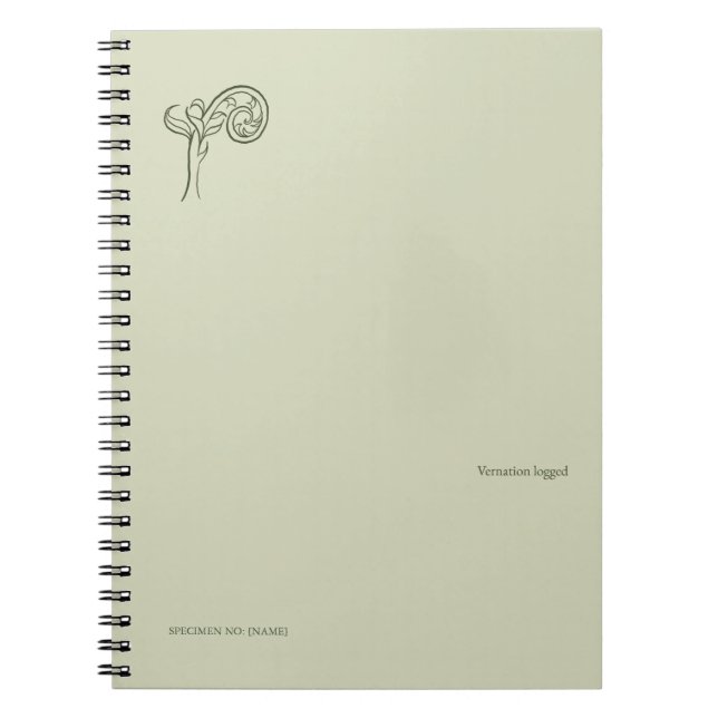Caderno Espiral Fern Fiddlehead- Botanists Pause- Minimal (Frente)