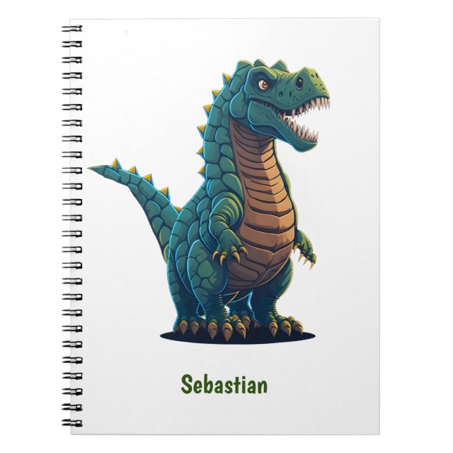 Caderno Espiral Feroz e Fabuloso Dinossauro T-Rex Anotações (Frente)