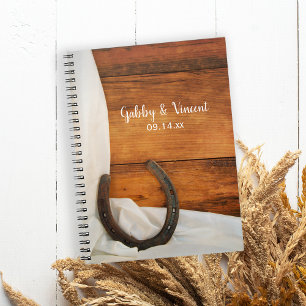 Caderno Espiral Ferradura e Casamento do Carão do Satin