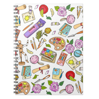 Caderno Espiral Ferramentas de Pintura Impressões