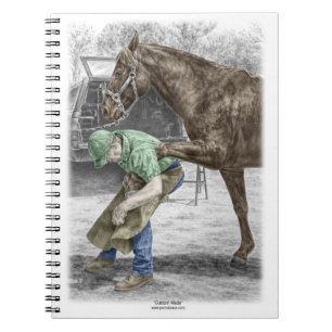 Caderno Espiral Ferreiro do Farrier que calça o cavalo