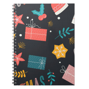 Caderno Espiral Fesive-Season Gift Cute, na época natalícia
