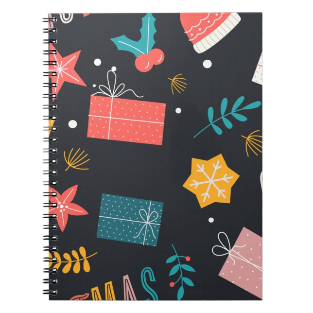 Caderno Espiral Fesive-Season Gift Cute, na época natalícia (Frente)