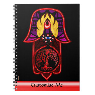 Caderno Espiral Festa da Mão de Hamsa: Árvore da Vida 3