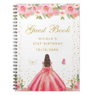 Caderno Espiral Festa de Aniversário da Princesa com Cabelo Castan