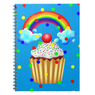 Caderno Espiral Festa de Cupcake com o Rainbow & Sprinkles