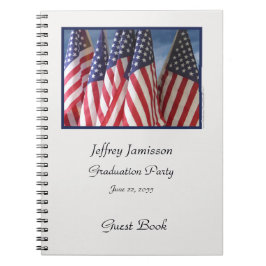 Caderno Espiral Festa de formatura Guest Book, American Flags