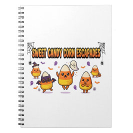 Caderno Espiral Festa de Halloween de Candy Corn Fofa
