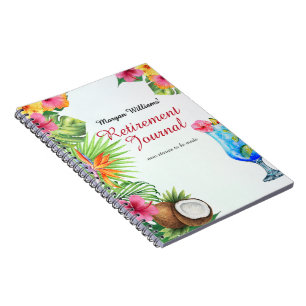 Caderno Espiral Festa de Jantar e Coquetel de Verão Tropical de Ap