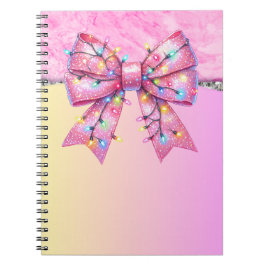 Caderno Espiral Festa de Natal Bling Festivo Feliz Xmas Ligh