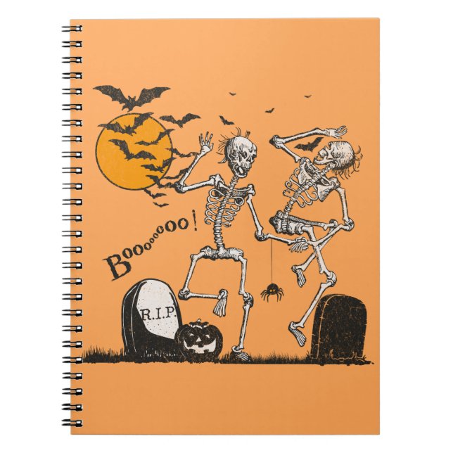 Caderno Espiral Festa de Skeleton Halloween (Frente)