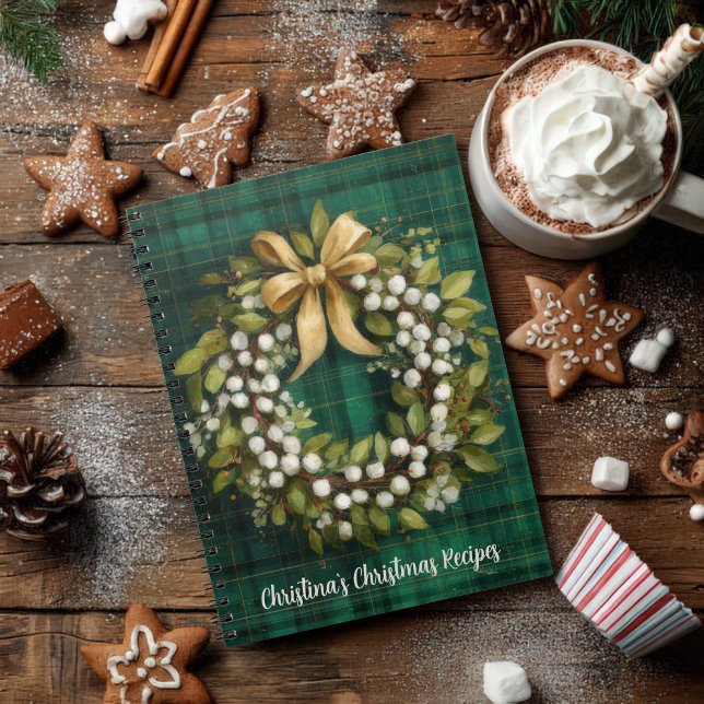 Caderno Espiral Festive Christmas Pattern Recipe  (Criador carregado)