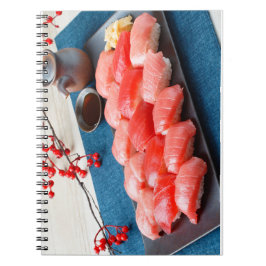 Caderno Espiral Festive Tuna Sushi Platter Notebook