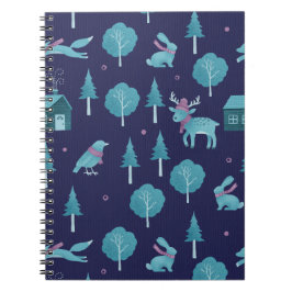 Caderno Espiral Festive Winter Animals