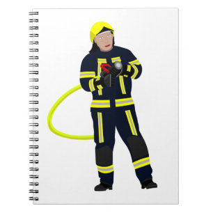 Caderno Espiral Feuerwehrmann em blauer Einsatzkleidung