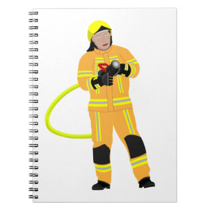 Caderno Espiral Feuerwehrmann em sandfarbener Einsatzkleidung