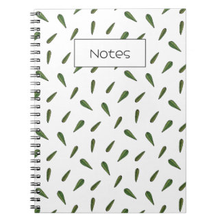 Caderno Espiral Feuilles du printemps, motif aquarelle