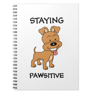 Caderno Espiral Ficar Pawsitivo Cachorrinho Fofo Piada Engraçada d