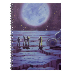 Caderno Espiral Ficção Científica Vintage Rover Alienígenas na Lua