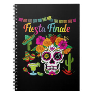 Caderno Espiral "Fiesta Finale" Crânio de Açúcar Colorido Despedid