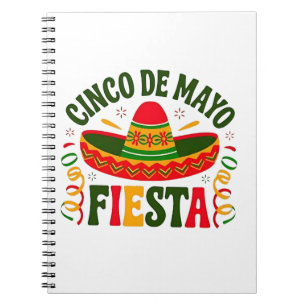 Caderno Espiral Fiesta Squad Cinco De Mayo Mexicano Sombrero