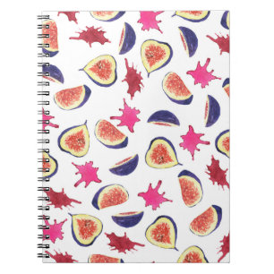 Caderno Espiral Figos Frescos - Cor d'água do Sumo Rosa