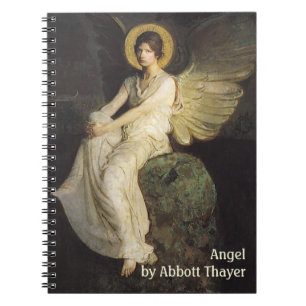 Caderno Espiral Figura Alada Sentada Sobre uma Rocha por Abbott Th