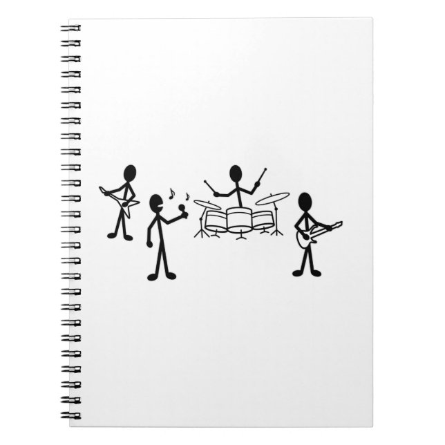 Caderno Espiral Figura da Banda do Rock (Frente)