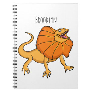 Caderno Espiral Figura de desenho animado de lagarto-de-pescoço-fr