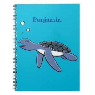 Caderno Espiral Figura de desenho animado de tartaruga-do-mar