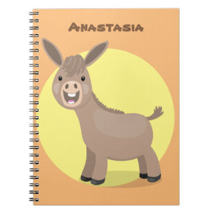 Caderno Espiral Figura de desenho animado em miniatura feliz e bon