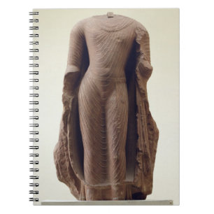 Caderno Espiral Figura de um Buddha ereto, Jamalpur, Mathura (com