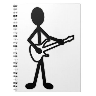 Caderno Espiral Figura do adesivo guitarrista