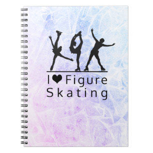 Caderno Espiral Figura no notebook de patinação - Rosa para azul