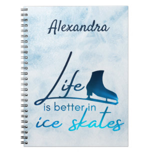 Caderno Espiral Figura patinando melhor vida do notebook skate azu