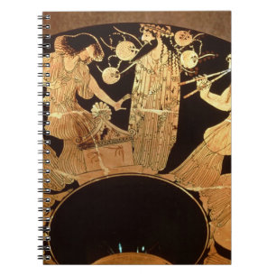 Caderno Espiral Figura vermelha kylix do sótão que descreve