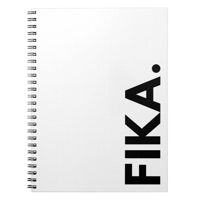 Caderno Espiral FIKA. Notebook preto e branco em negrito (Frente)