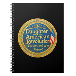 Caderno Espiral Filha da Revolução Americana Descendente Patriota