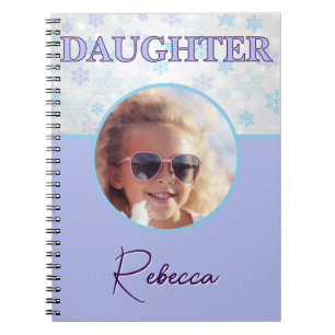 Caderno Espiral Filha Winter Frozen Snowflake Pastel Nome da Foto: