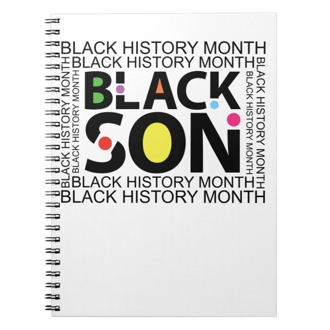 Caderno Espiral Filho Negro História Negra Mês (Frente)