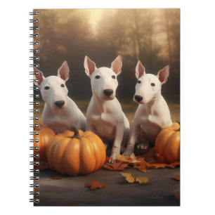 Caderno Espiral Filhote de Bull Terrier Delícia de Outono Abóbora
