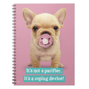 Caderno Espiral Filhote de cachorro bonito com Pacifier