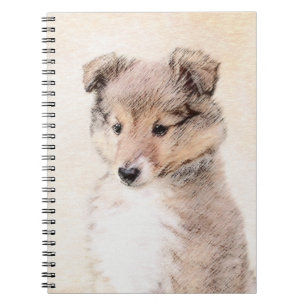 Caderno Espiral Filhote de cachorro do Sheepdog de Shetland que