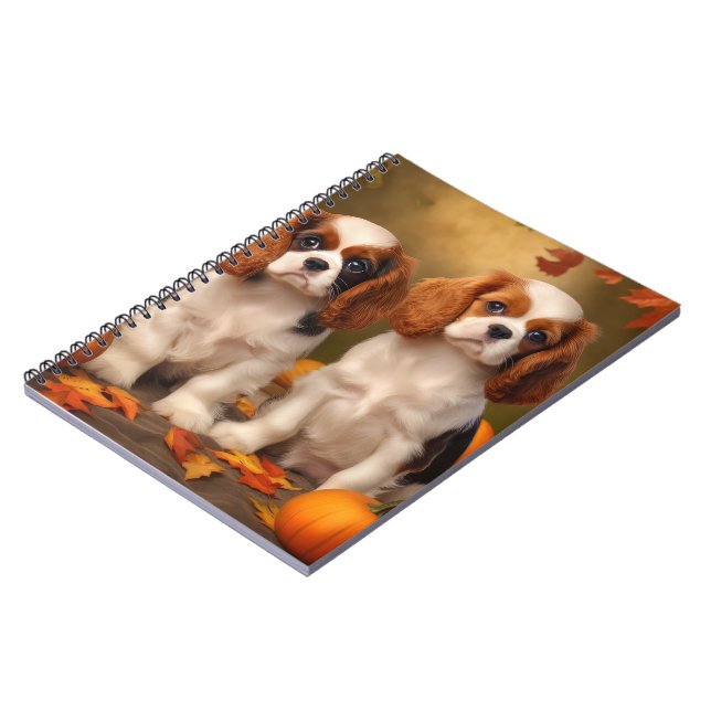 Caderno Espiral Filhote de Cavalier King Charles Spaniel Abóbora d (Left Side)