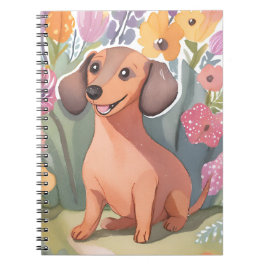 Caderno Espiral Filhote de Dachshund | Cachorro de Aquarela Pet
