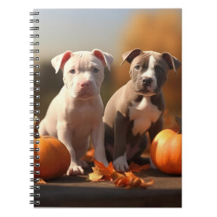 Caderno Espiral Filhote de Pitbull Delícia de Outono Abóbora 