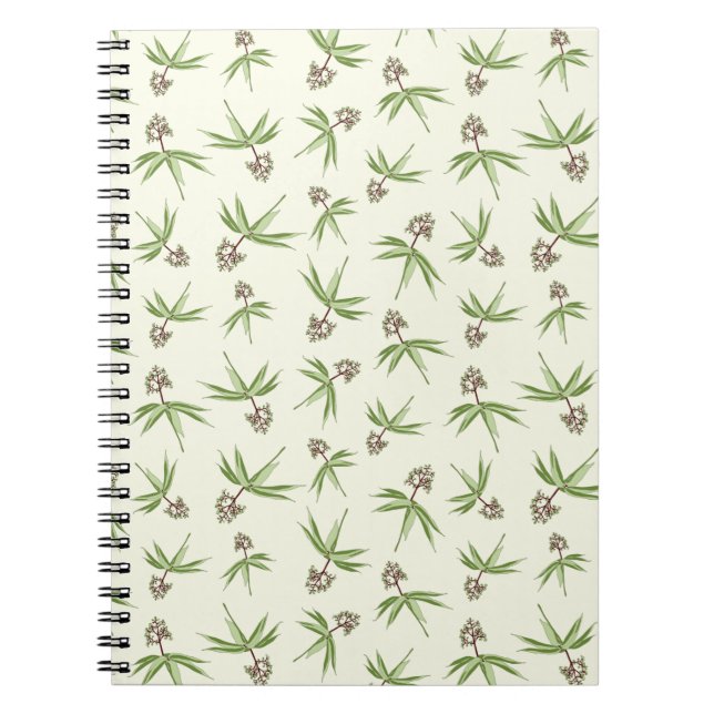 Caderno Espiral Filiais Vermelhos Amigados no creme - padrão perfe (Frente)
