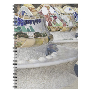 Caderno Espiral Fim-acima dos mosaicos na construção de Gaudi,
