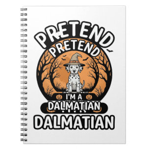 Caderno Espiral Fingir que sou um cão de Halloween dálmata